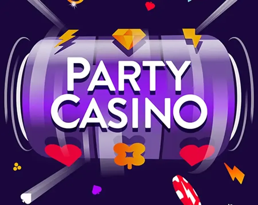 Party Casino slot reels with hearts, diamonds and lightning symbols